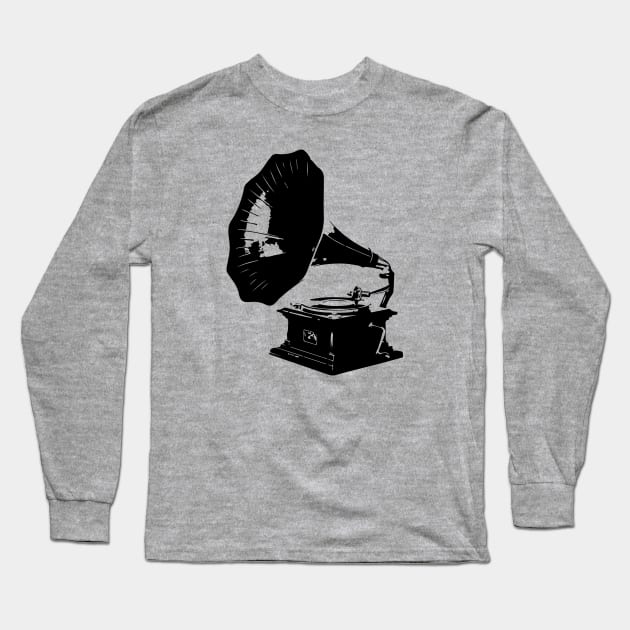 Vintage record player Long Sleeve T-Shirt by TinyPrinters